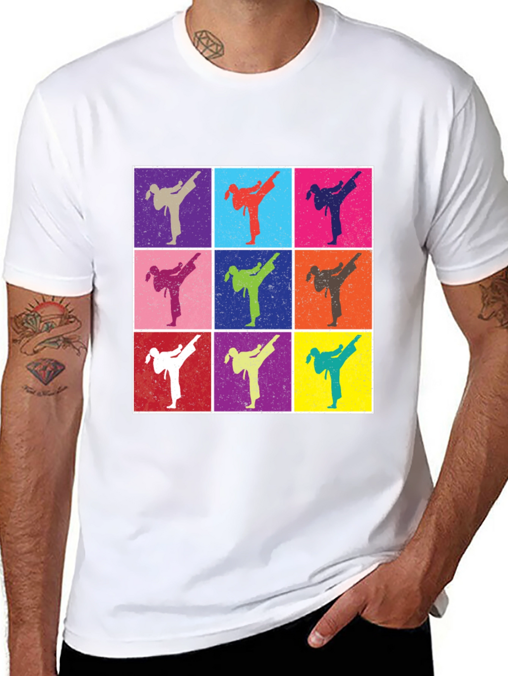 Retro Karate Kick T-Shirt - Martial Arts Pop Art