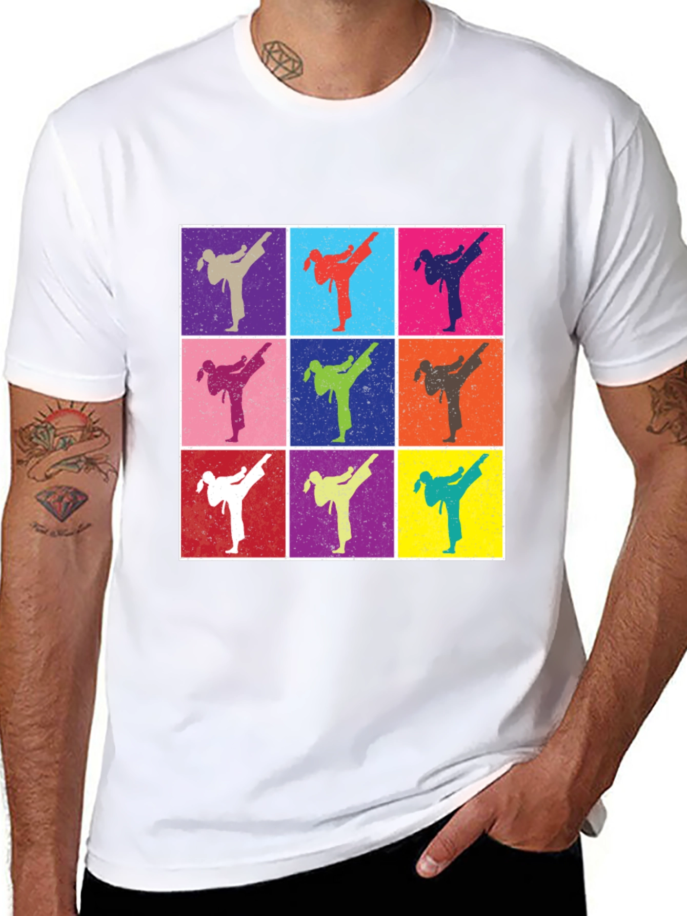 Retro Karate Kick T-Shirt - Martial Arts Pop Art