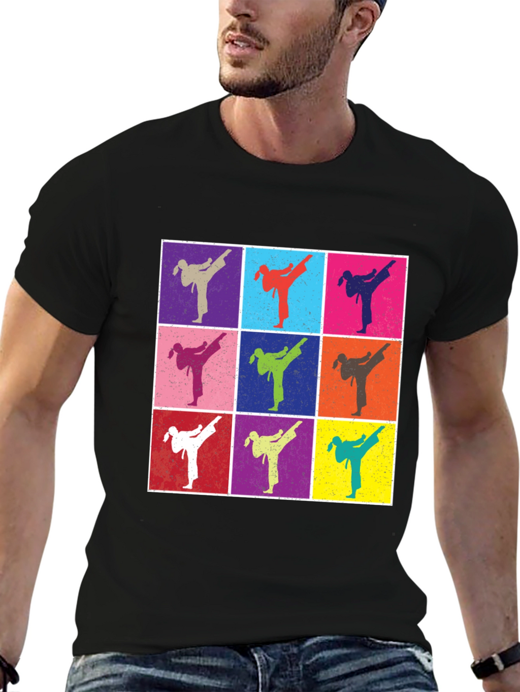 Retro Karate Kick T-Shirt - Martial Arts Pop Art