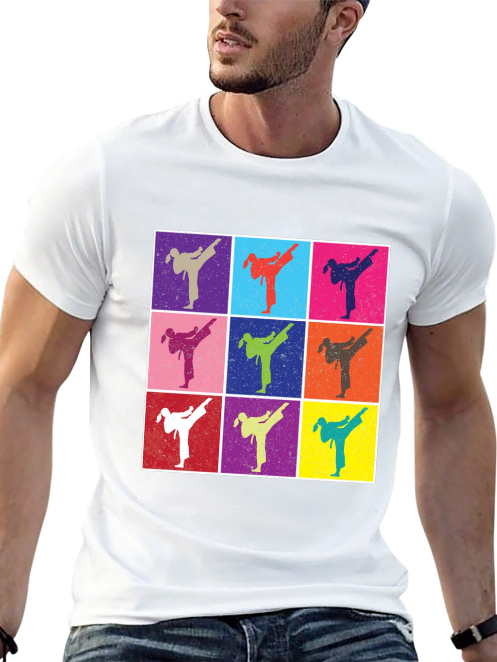 Retro Karate Kick T-Shirt - Martial Arts Pop Art