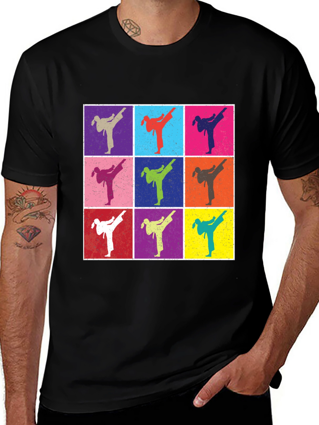 Retro Karate Kick T-Shirt - Martial Arts Pop Art