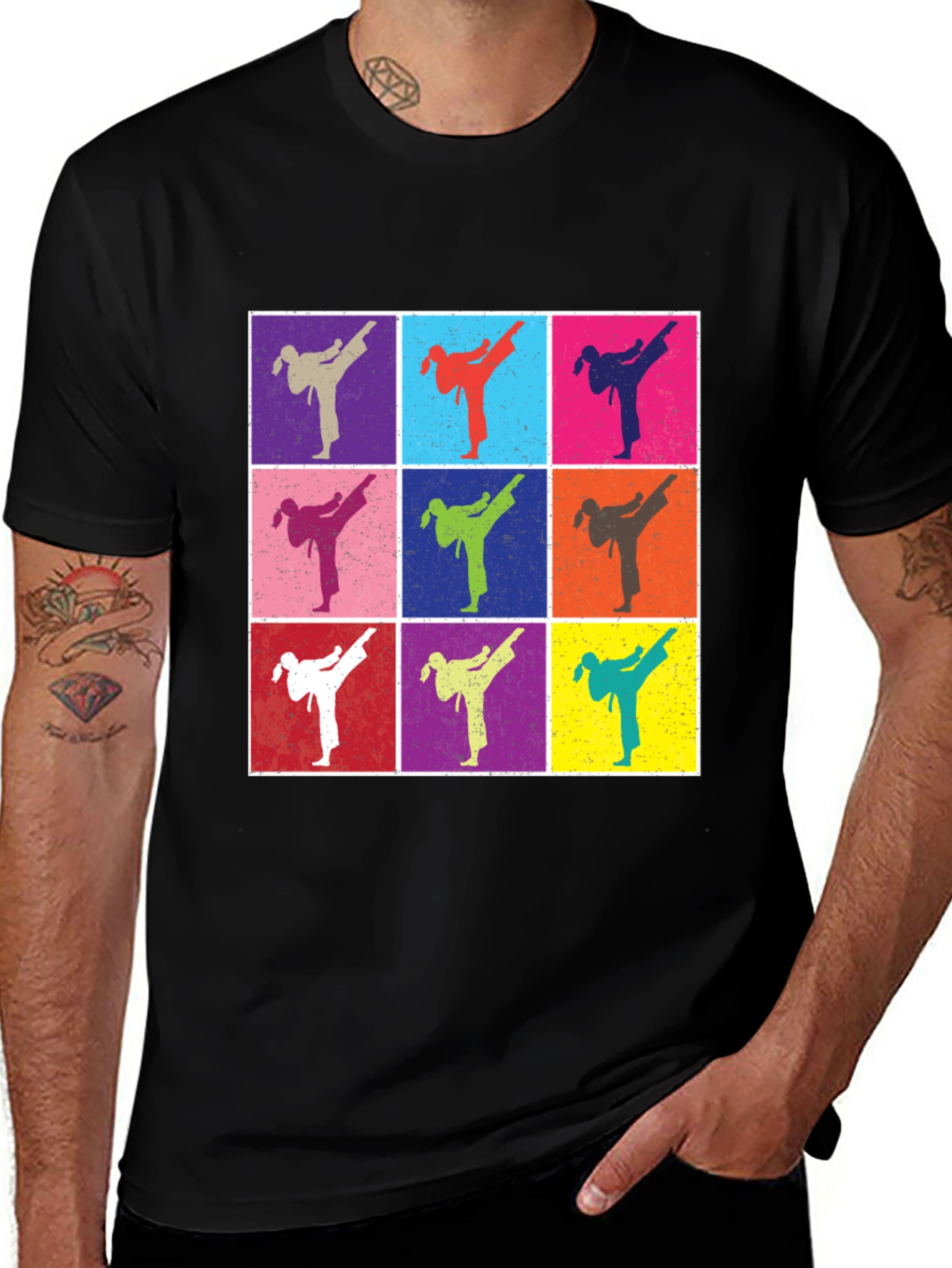 Retro Karate Kick T-Shirt - Martial Arts Pop Art