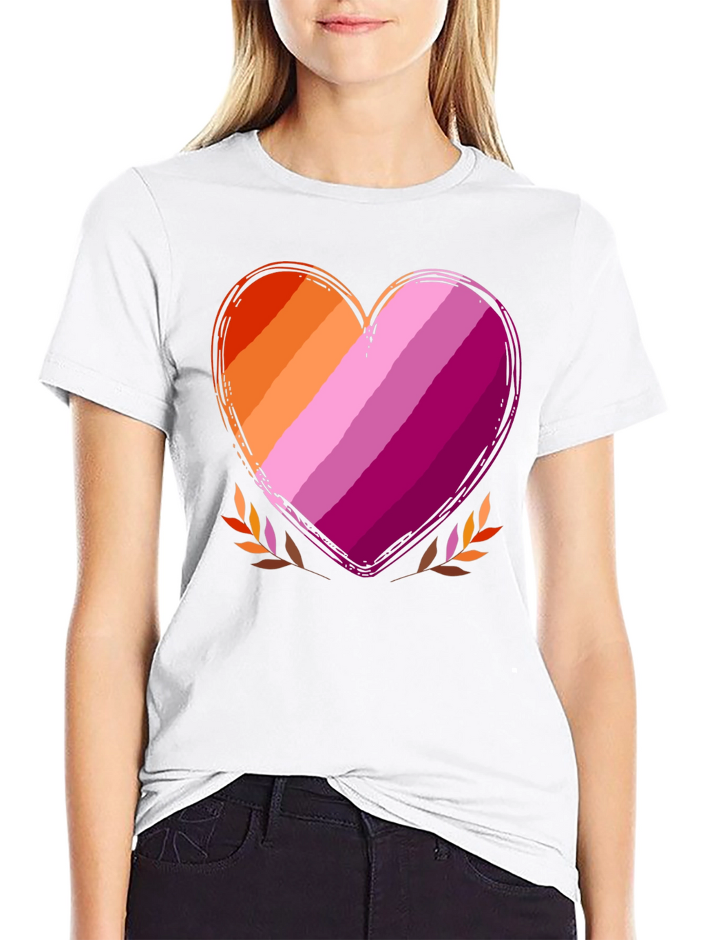 Lesbian Pride Heart Graphic Tee