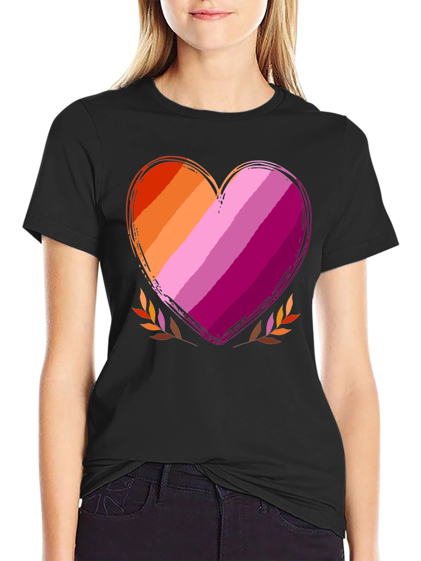 Lesbian Pride Heart Graphic Tee