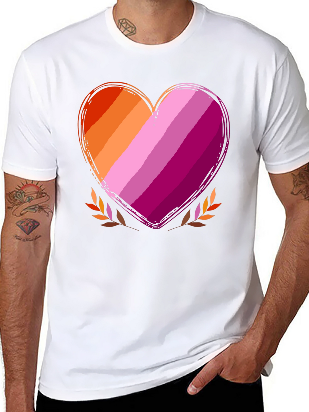 Lesbian Pride Heart Graphic Tee