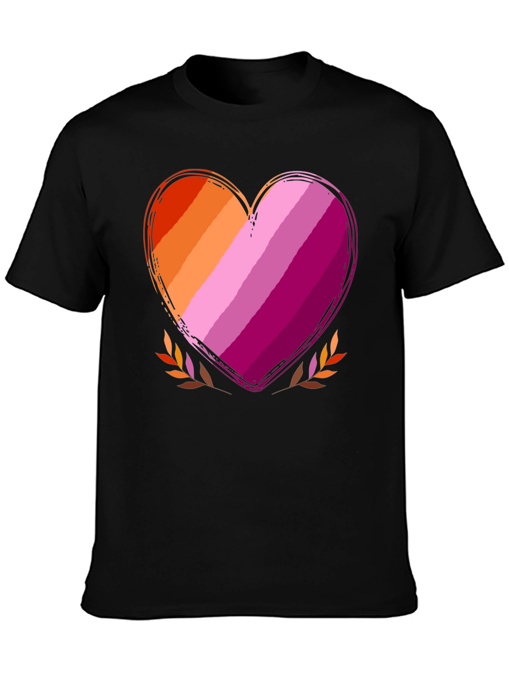Lesbian Pride Heart Graphic Tee