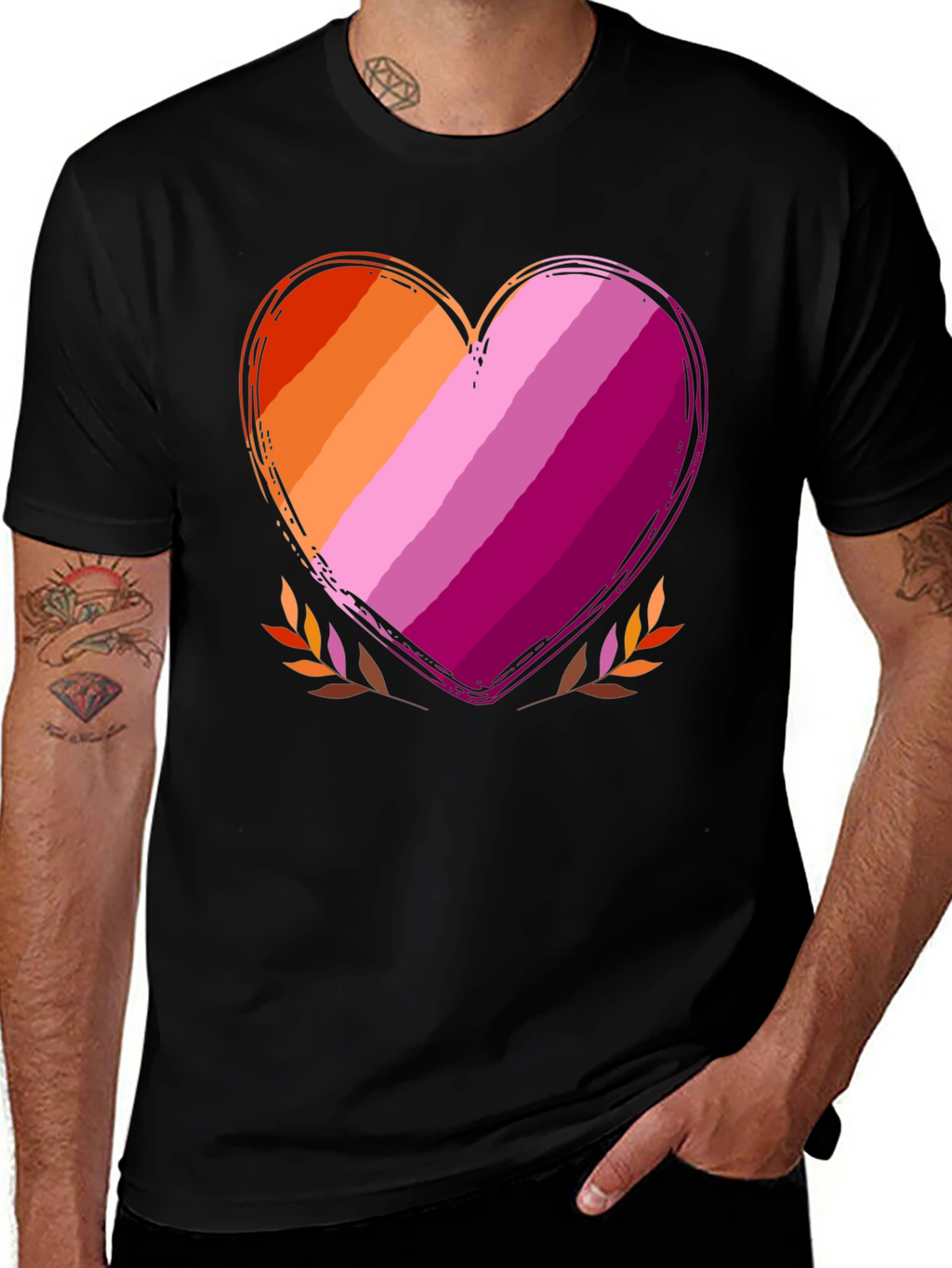 Lesbian Pride Heart Graphic Tee