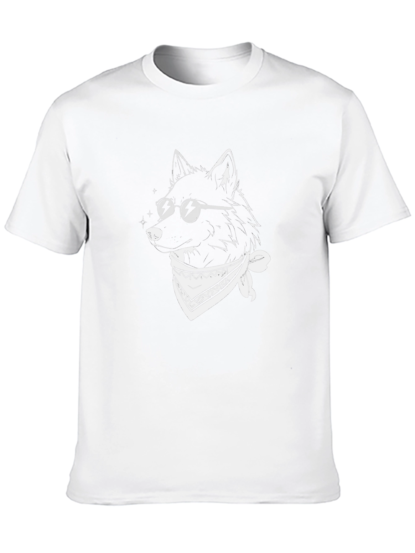 Cool Wolf Graphic Tee - Black Cotton Blend