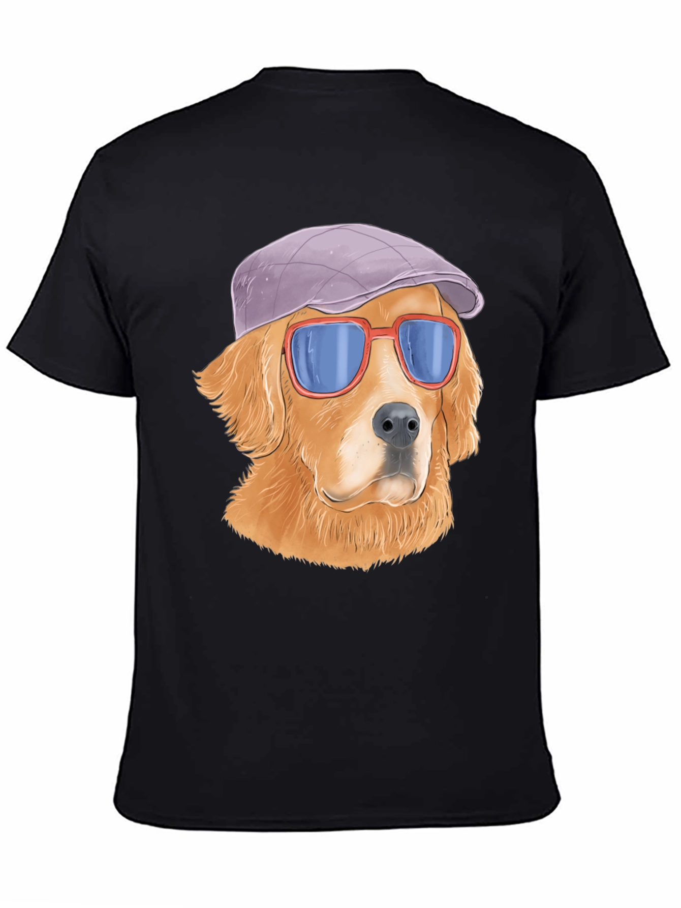 Cool Dog T-Shirt - Golden Retriever with Hat & Shades