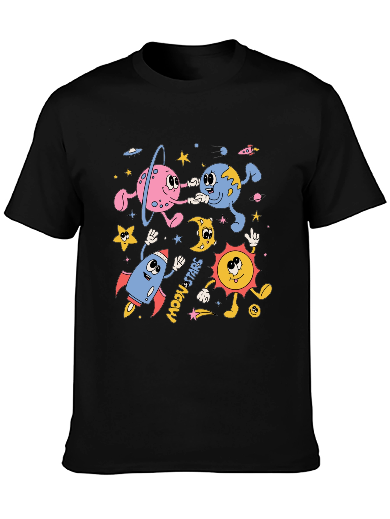 Retro Space Cartoon Graphic Tee