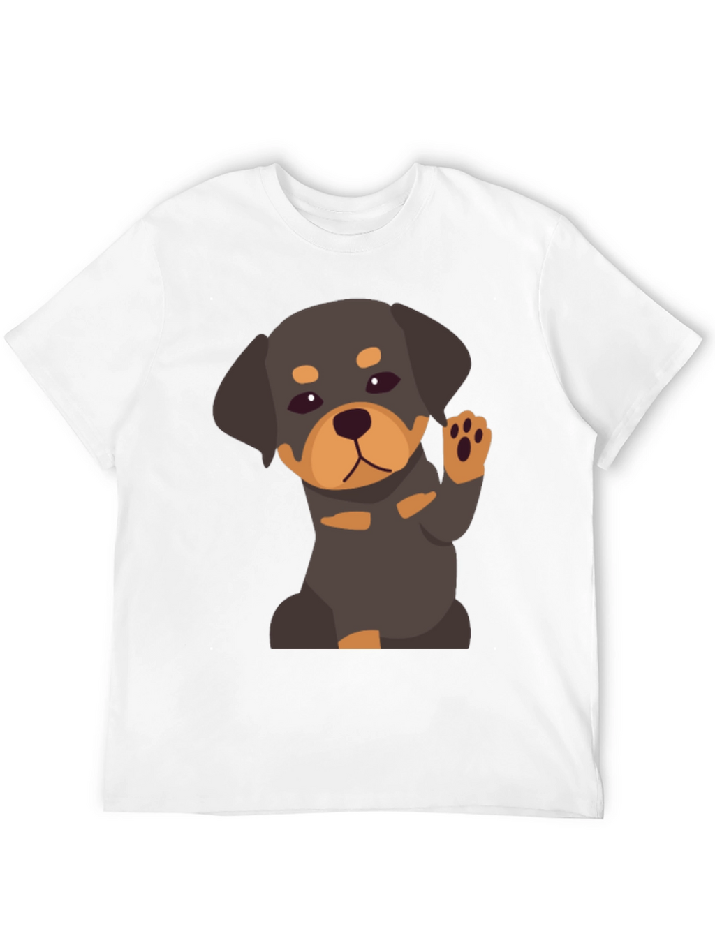 Cute Rottweiler Puppy Graphic Tee - Black