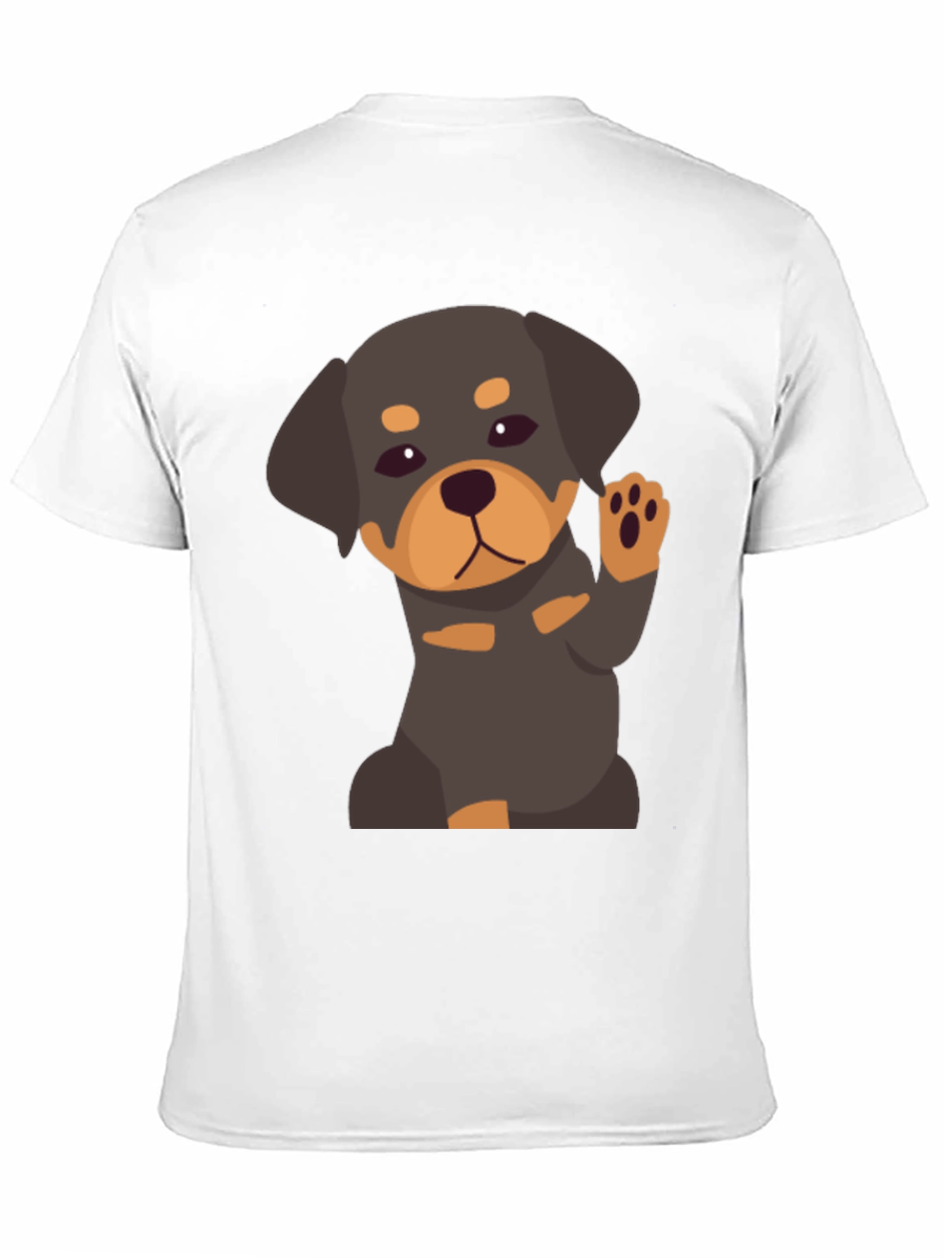 Cute Rottweiler Puppy Graphic Tee - Black