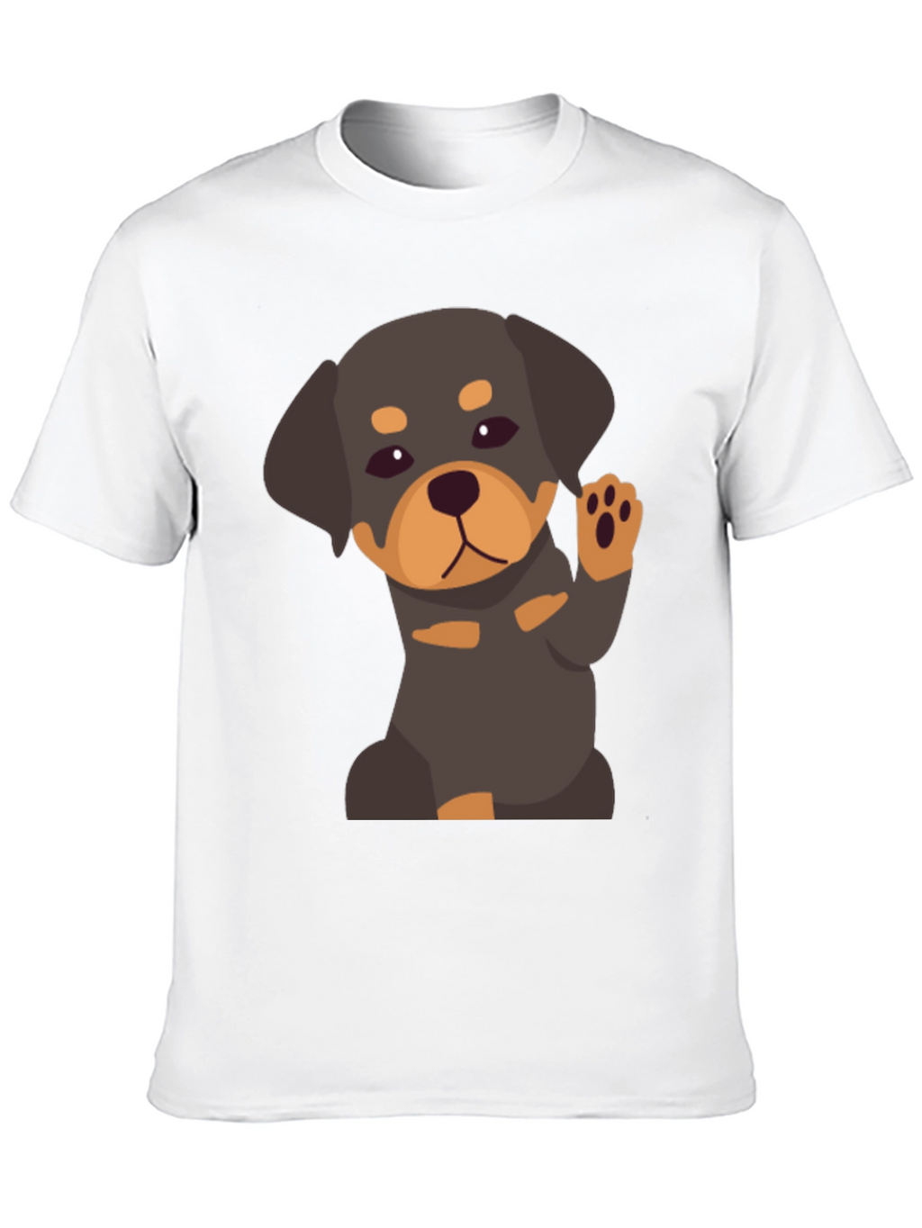 Cute Rottweiler Puppy Graphic Tee - Black