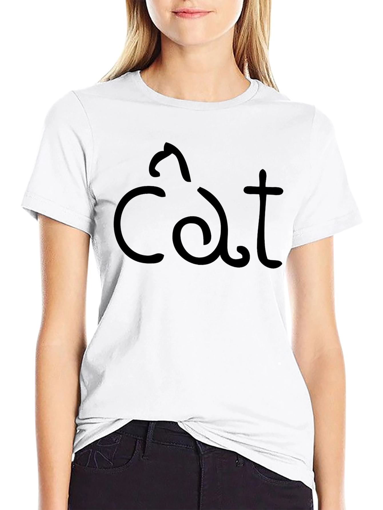 Cat Graphic Black T-Shirt