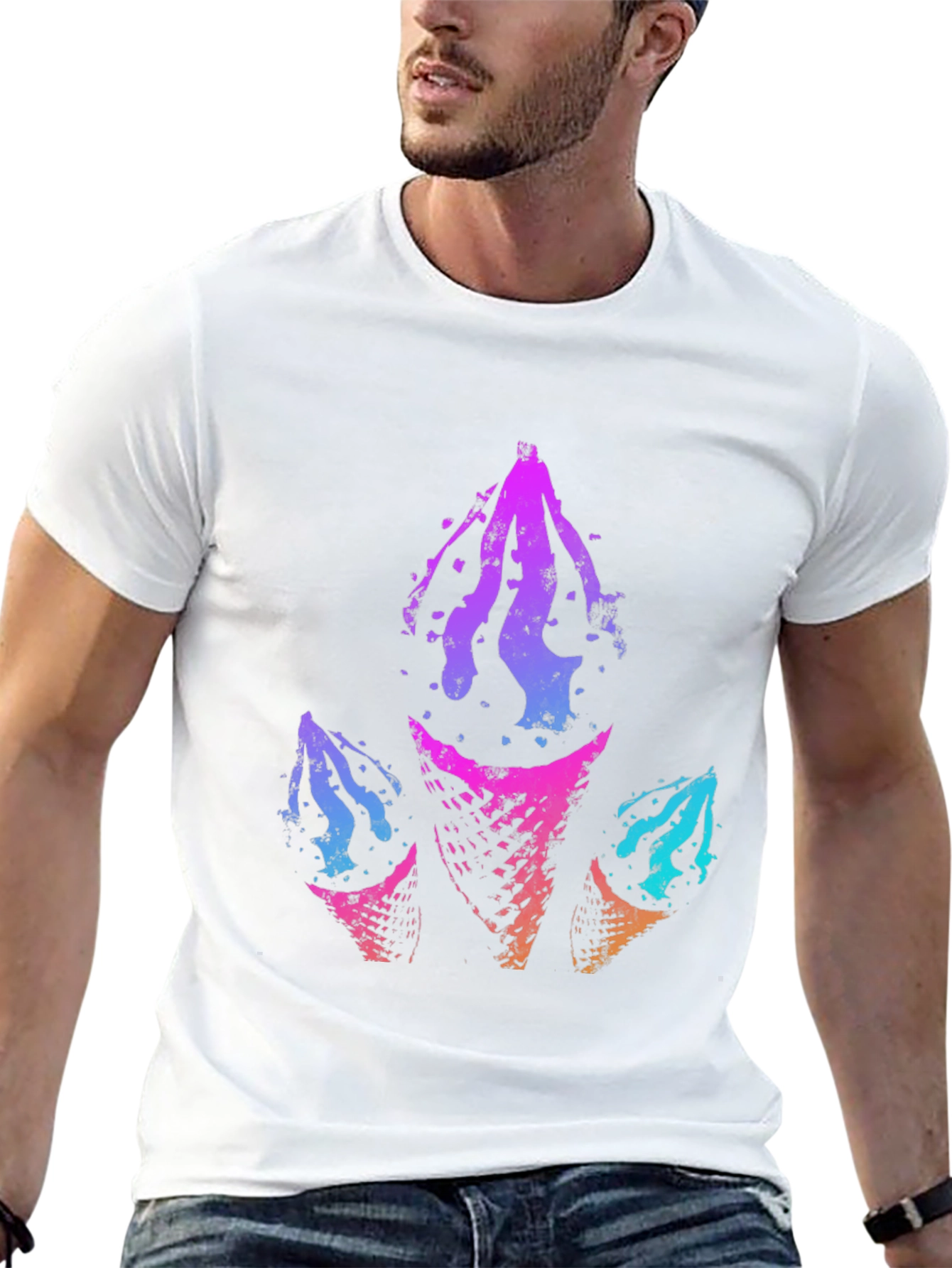 Abstract Ice Cream Cone Graphic Tee - Black