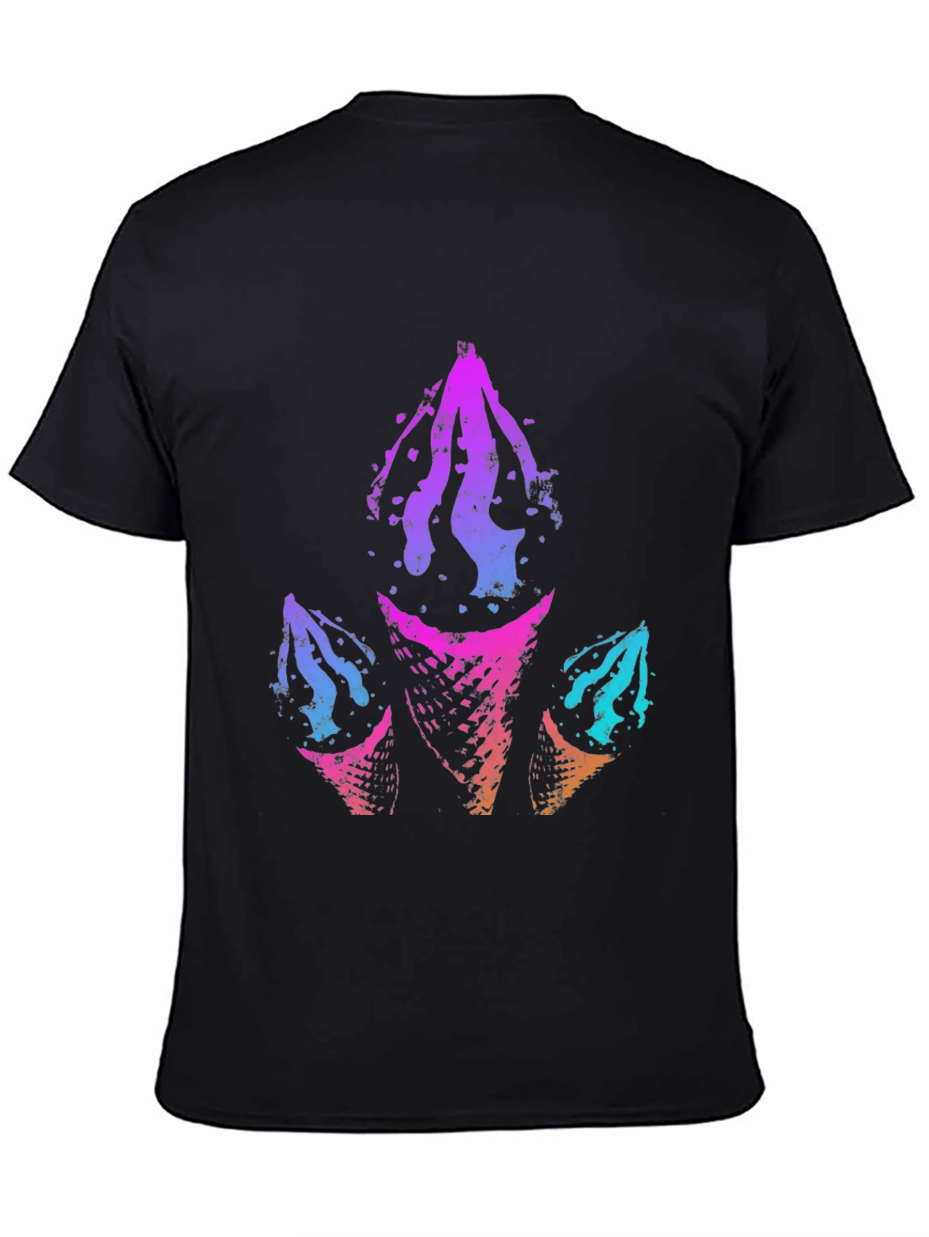 Abstract Ice Cream Cone Graphic Tee - Black