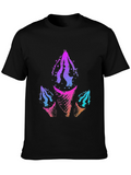 Abstract Ice Cream Cone Graphic Tee - Black
