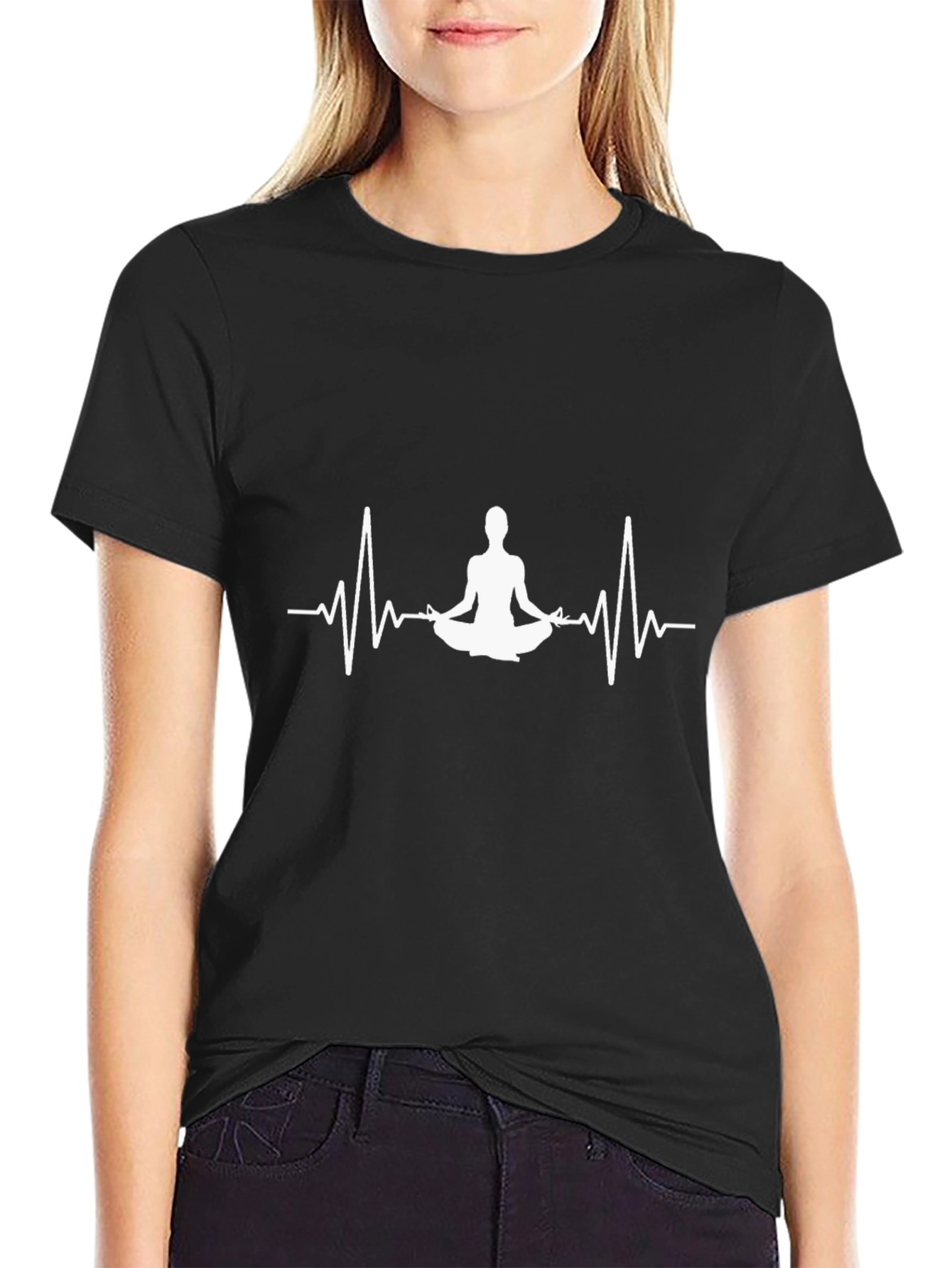 Yoga Heartbeat Graphic Tee - Zen Mode Activated
