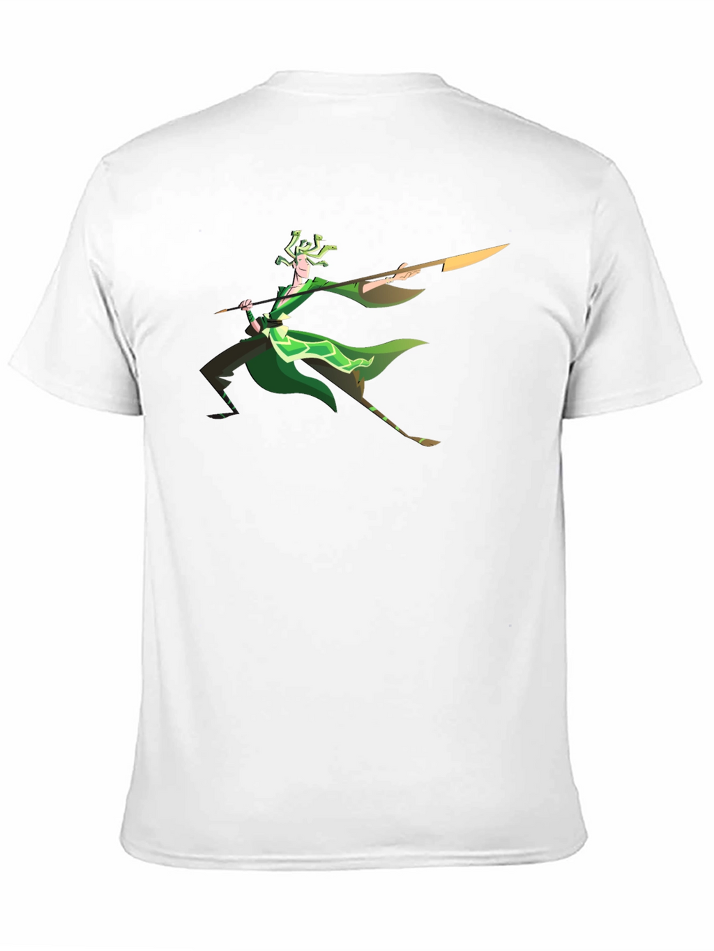 Cartoon Medusa Graphic Tee - Black Cotton T-Shirt