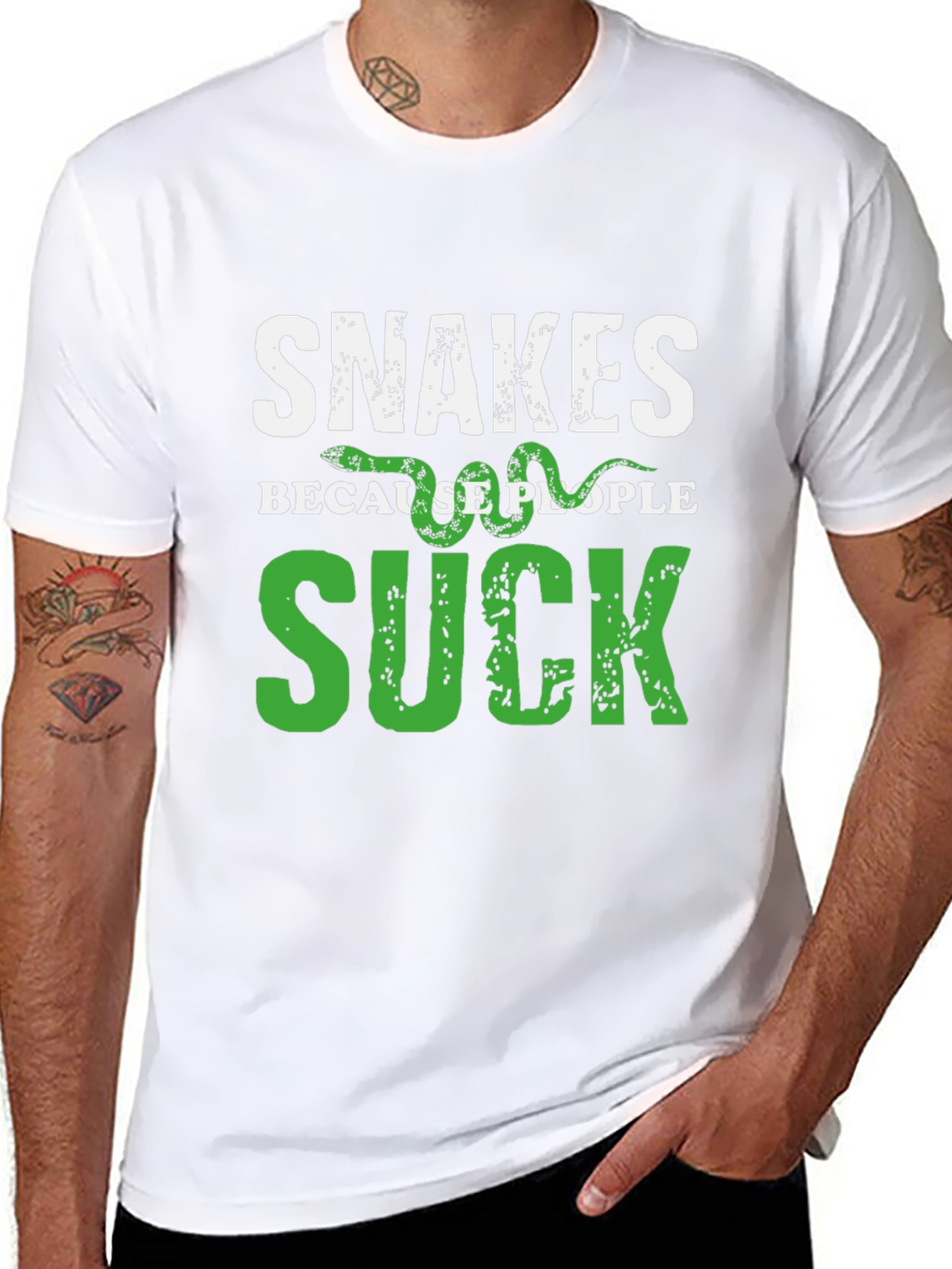 Snakes Because People Suck Graphic T-Shirt