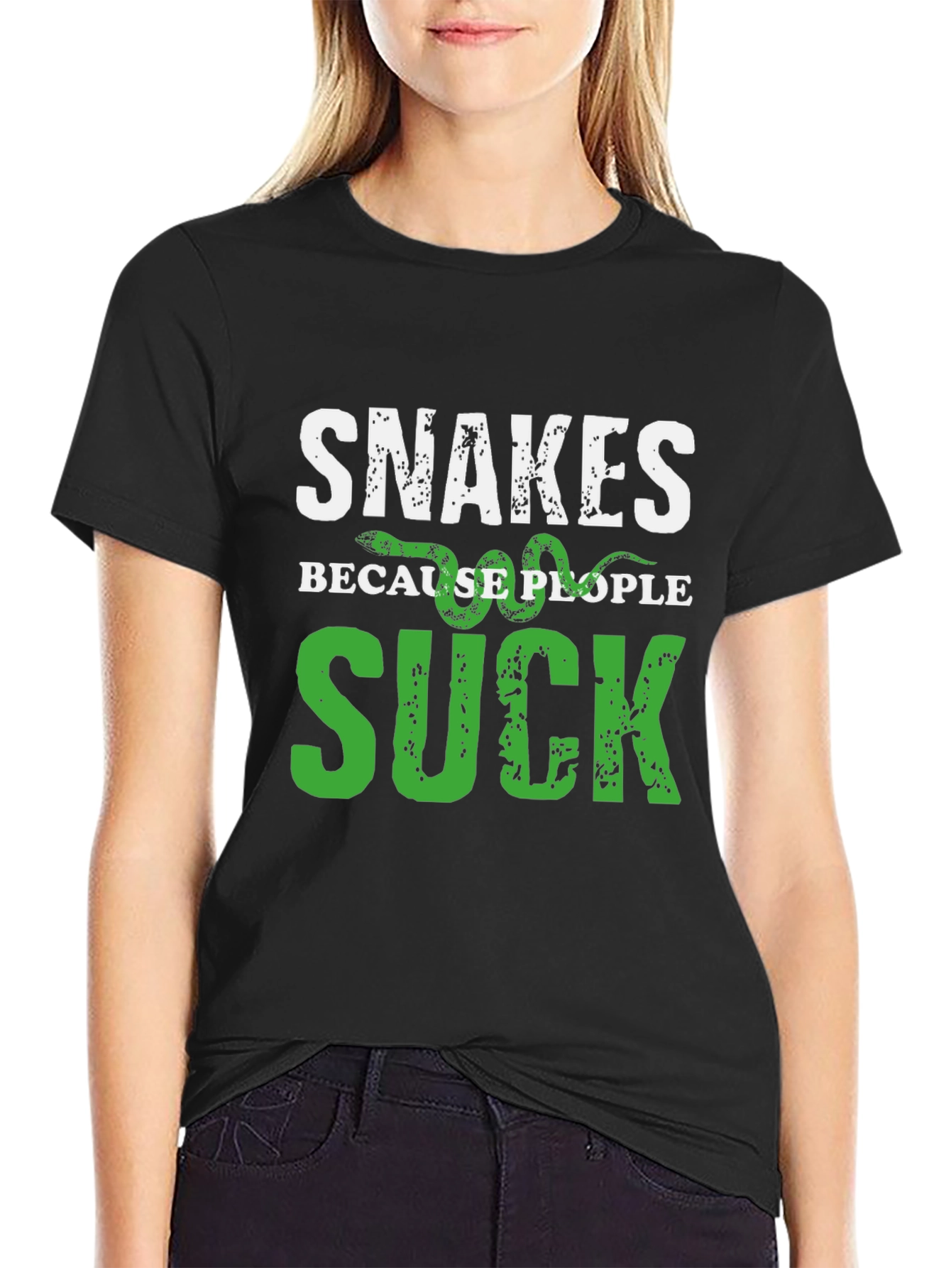 Snakes Because People Suck Graphic T-Shirt
