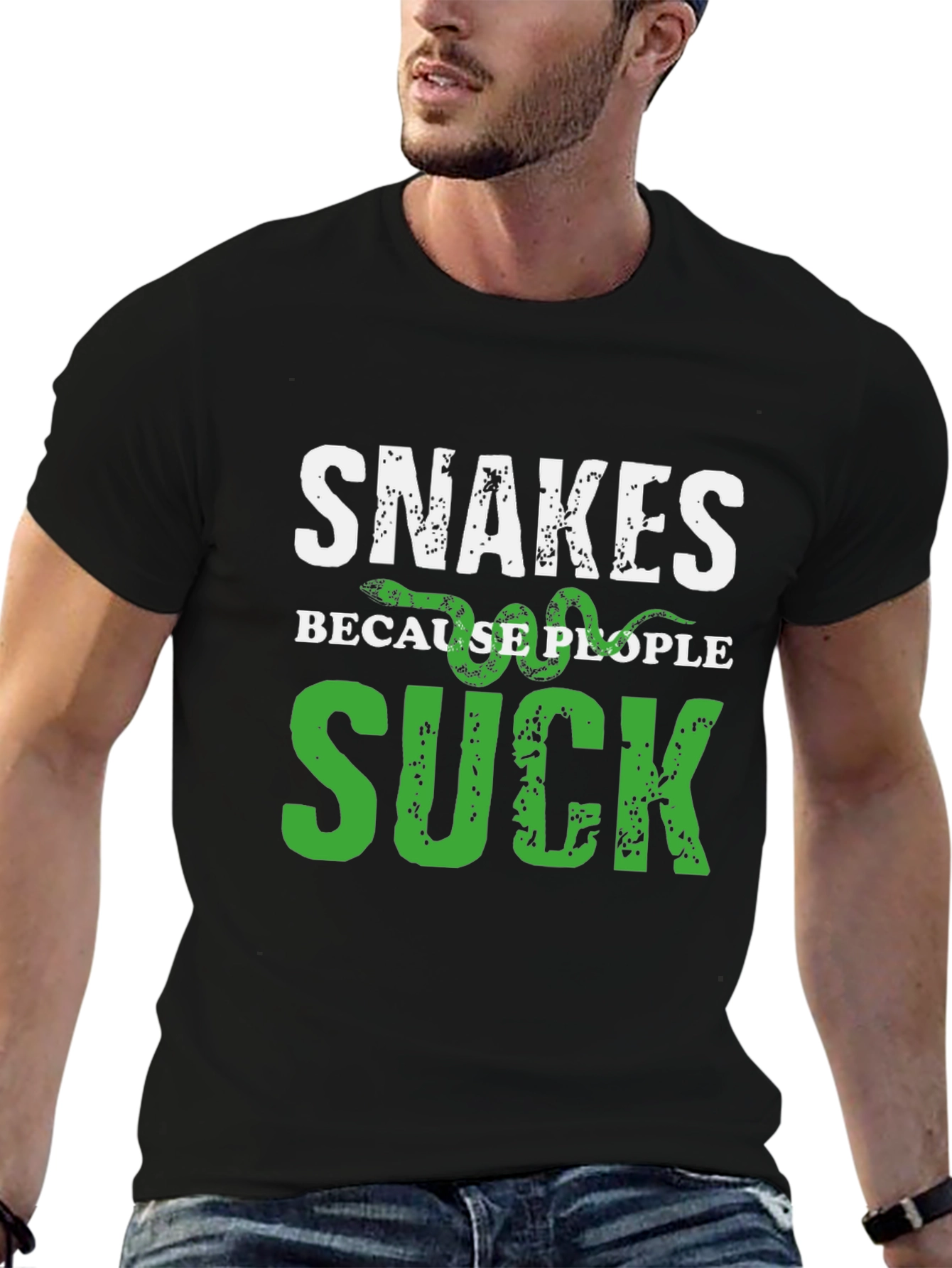 Snakes Because People Suck Graphic T-Shirt