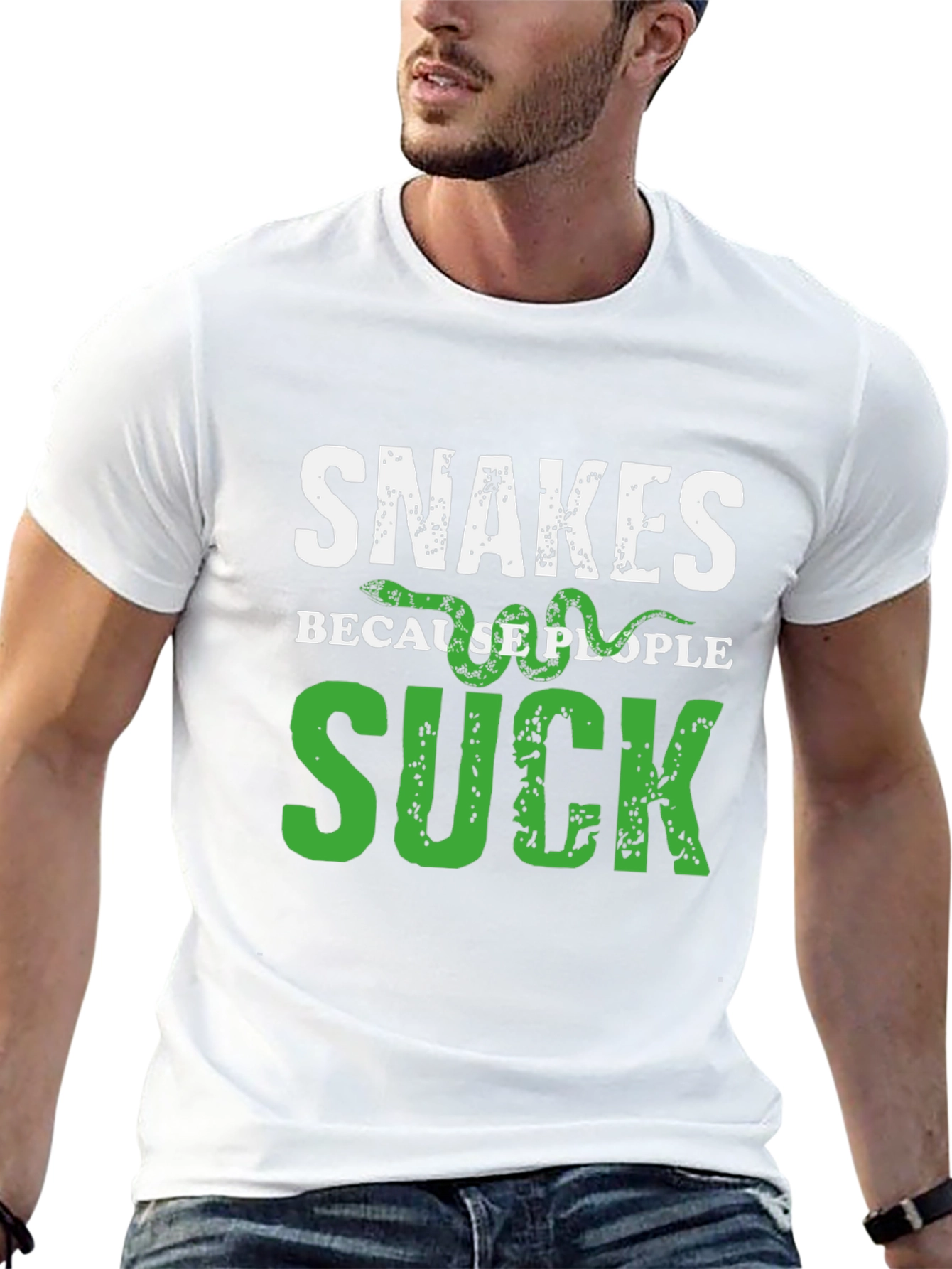 Snakes Because People Suck Graphic T-Shirt