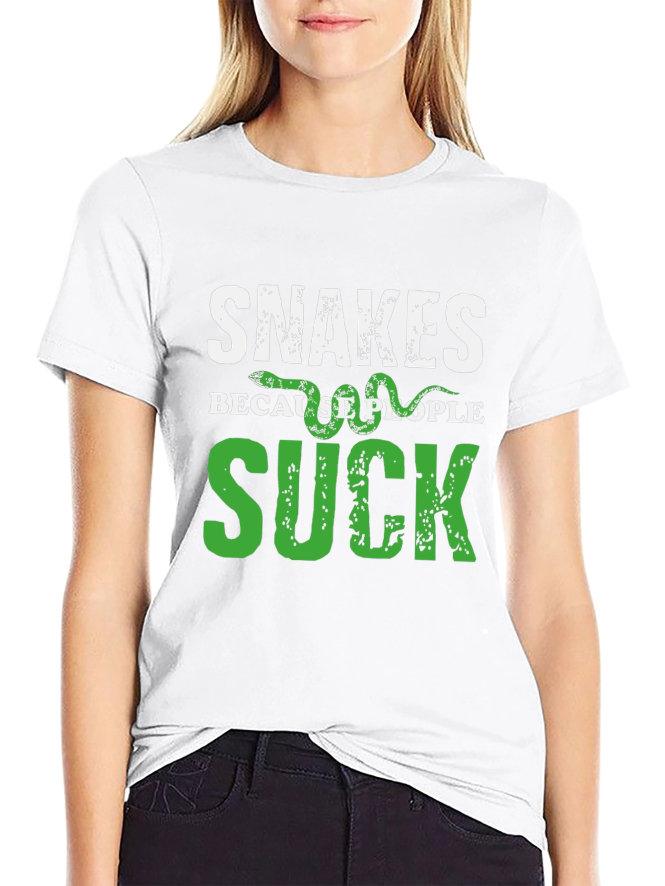 Snakes Because People Suck Graphic T-Shirt