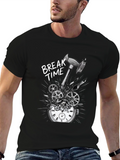 Break Time T-Shirt - Hammer Smashing Clock Gears Design