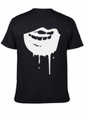 Dripping Lips Graphic Tee - Black Cotton Comfort
