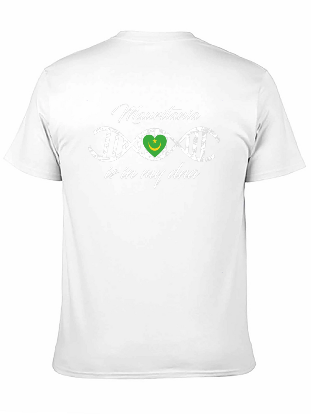 Mauritania DNA Flag Heart T-Shirt
