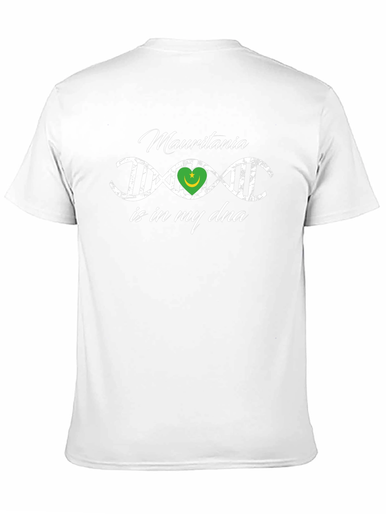 Mauritania DNA Flag Heart T-Shirt