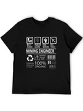 Mining Engineer Graphic T-Shirt - Black