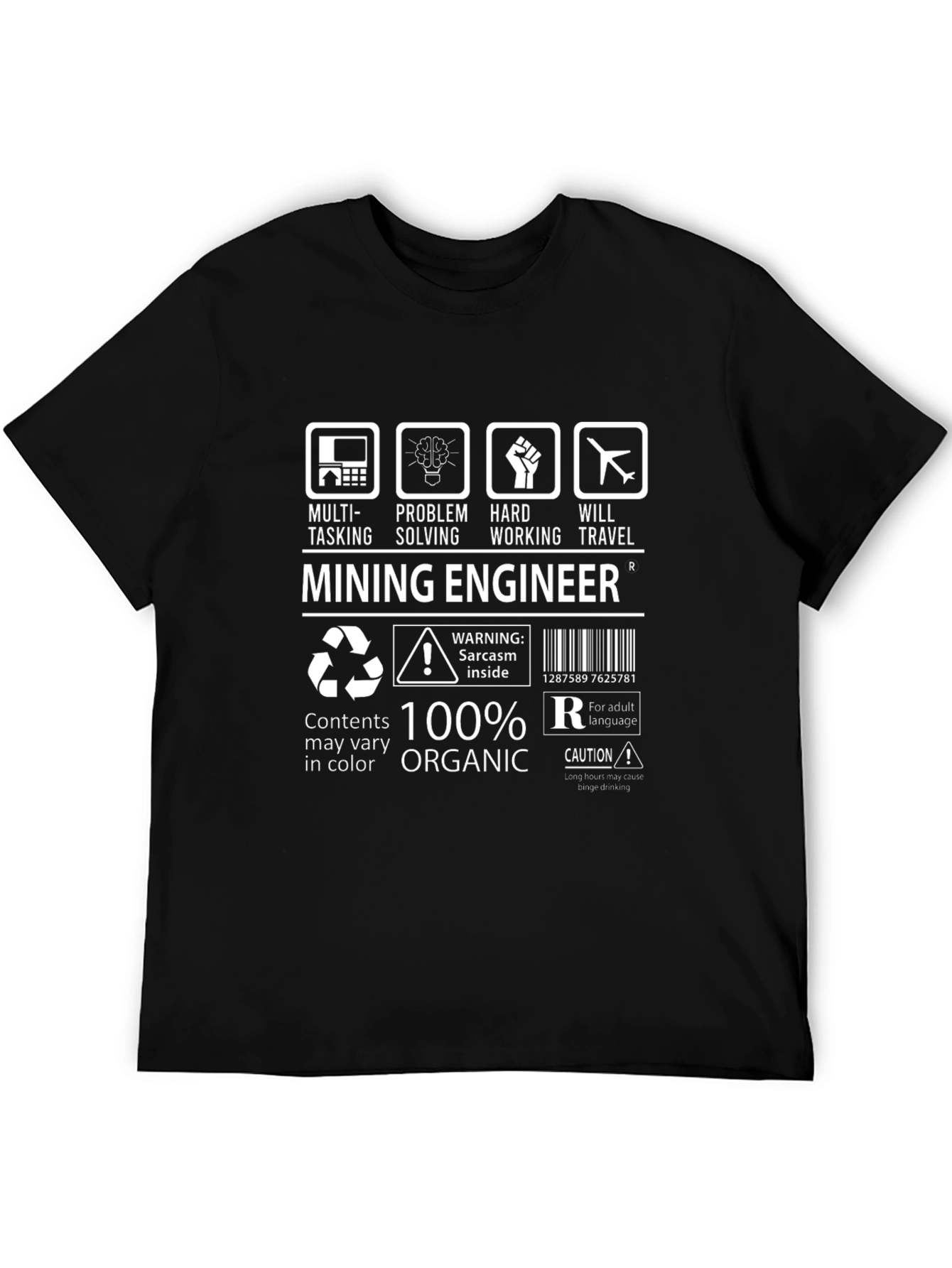 Mining Engineer Graphic T-Shirt - Black