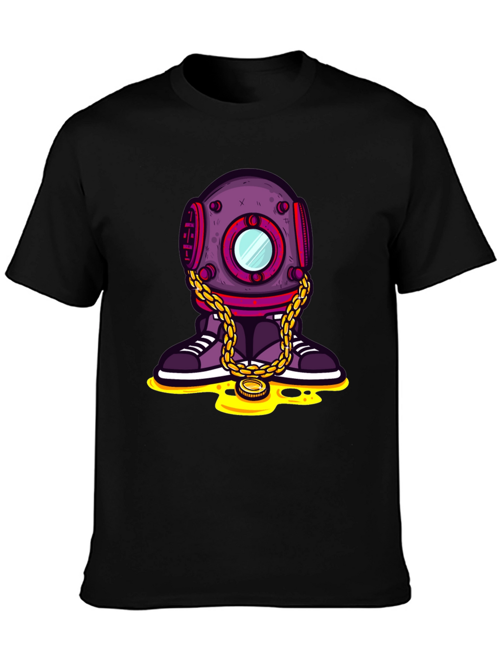 Funky Diver Graphic T-Shirt - Black