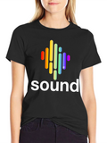 Sound Wave Graphic Tee - Stylish Black Cotton T-Shirt