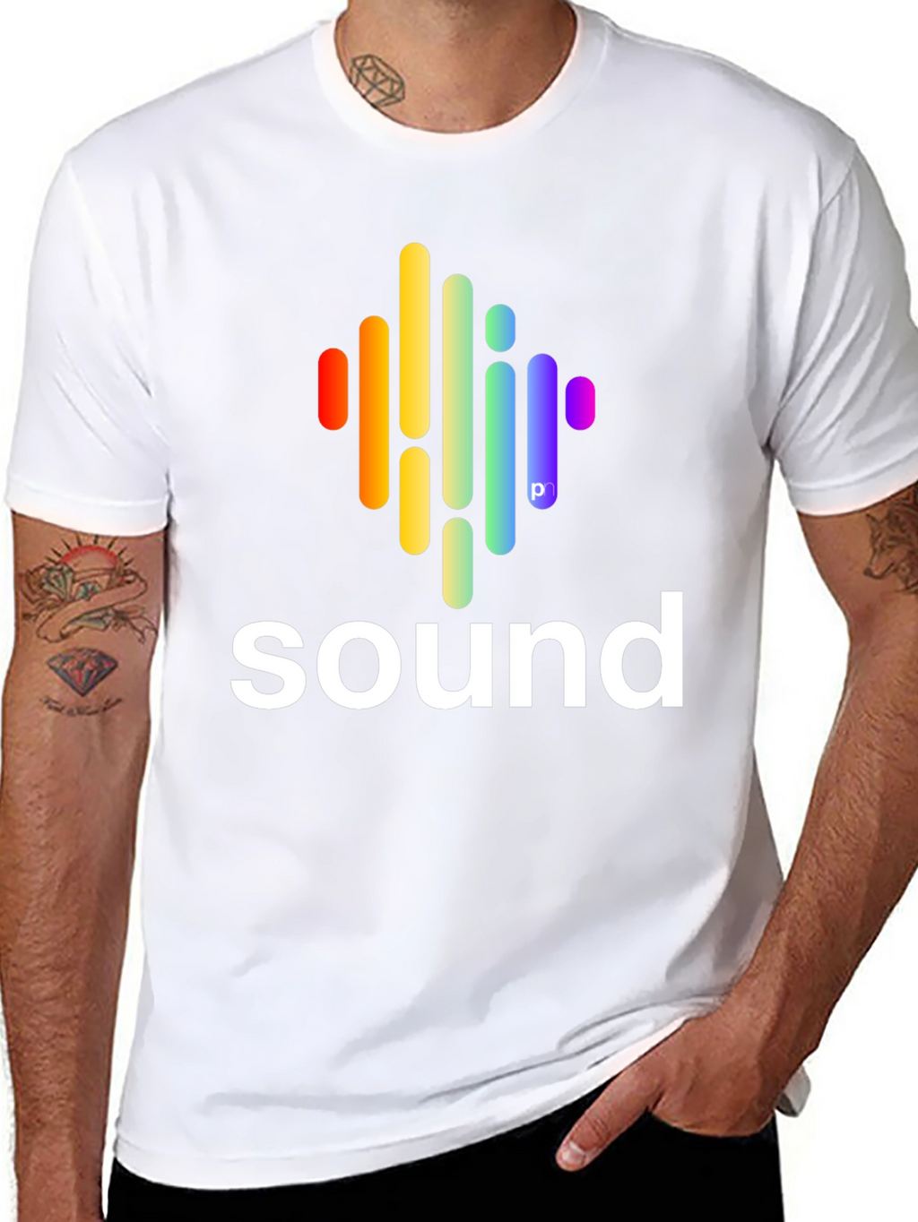 Sound Wave Graphic Tee - Stylish Black Cotton T-Shirt