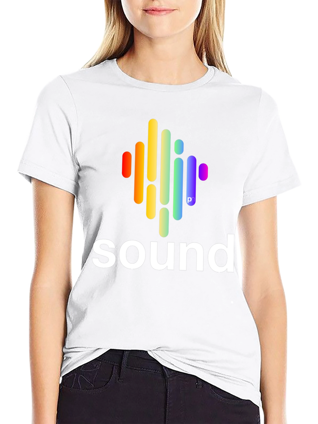 Sound Wave Graphic Tee - Stylish Black Cotton T-Shirt
