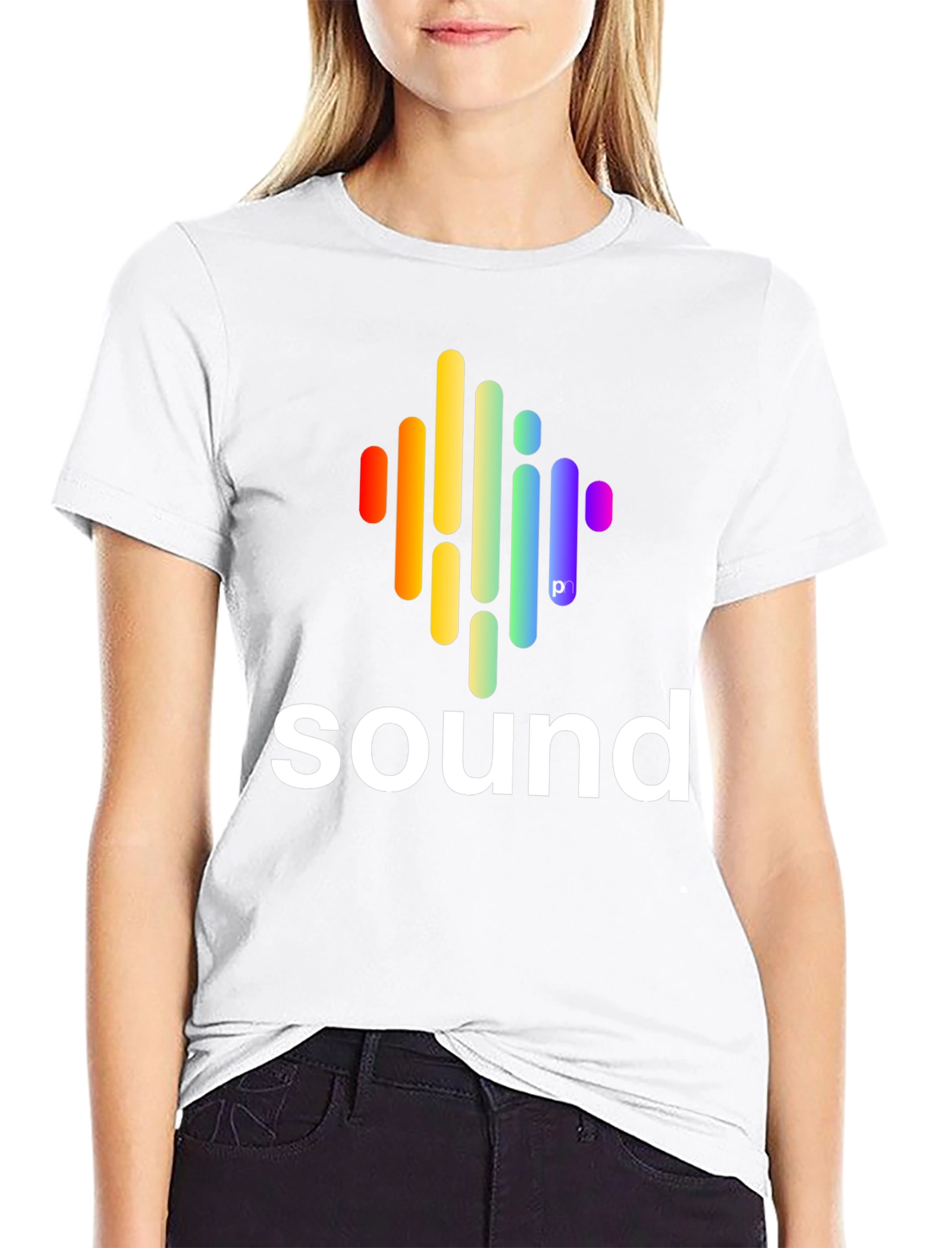Sound Wave Graphic Tee - Stylish Black Cotton T-Shirt