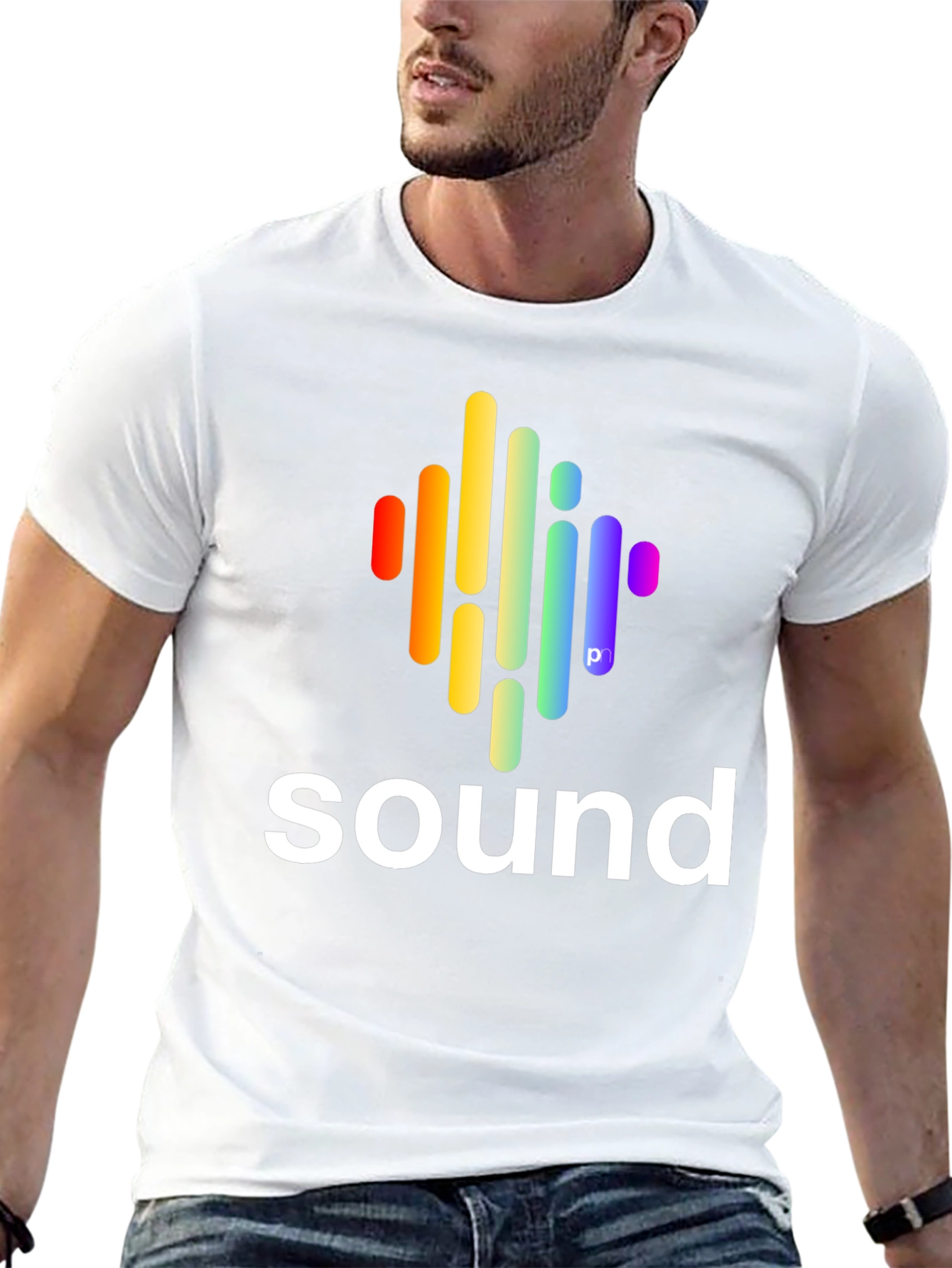 Sound Wave Graphic Tee - Stylish Black Cotton T-Shirt