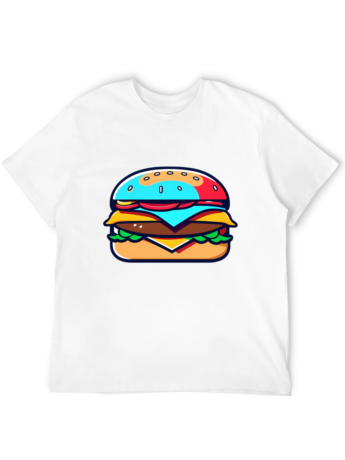 Burger Graphic Black T-Shirt