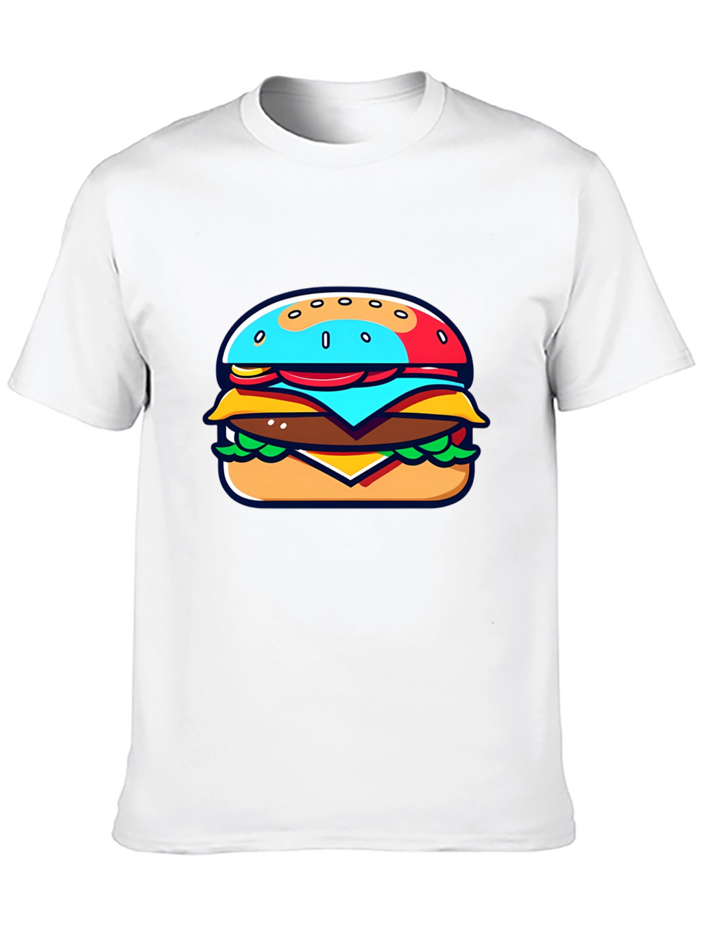 Burger Graphic Black T-Shirt