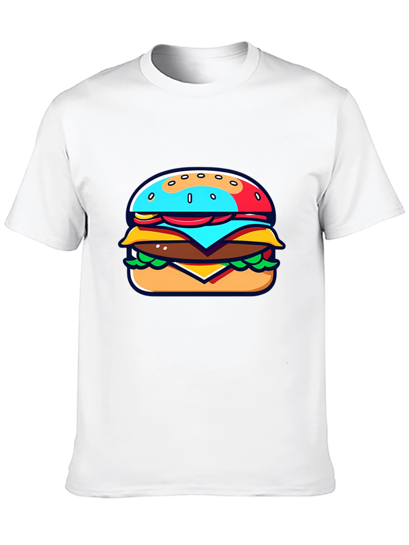 Burger Graphic Black T-Shirt