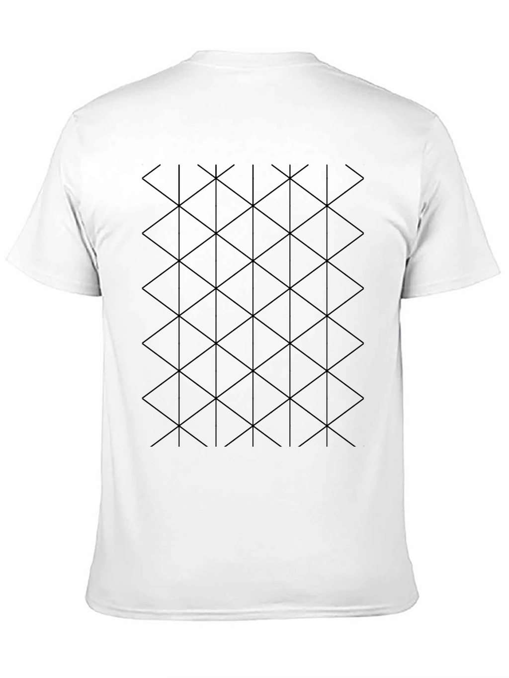 Geometric Triangle Pattern Black T-Shirt