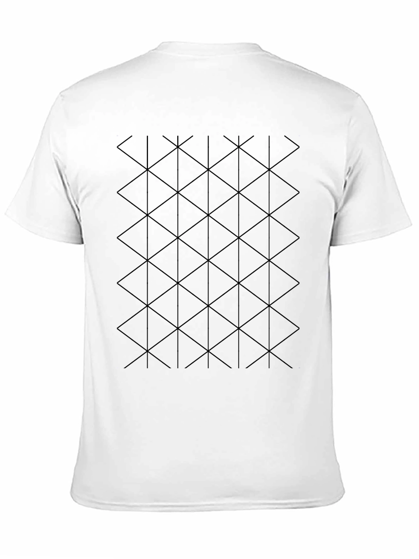Geometric Triangle Pattern Black T-Shirt