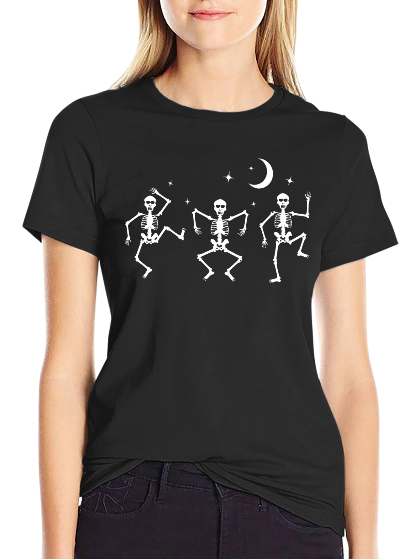 Dancing Skeletons Graphic Tee - Halloween Fun!
