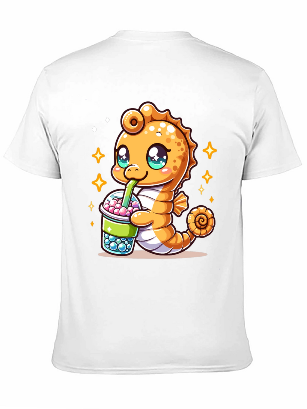 Kawaii Seahorse Bubble Tea Graphic Tee