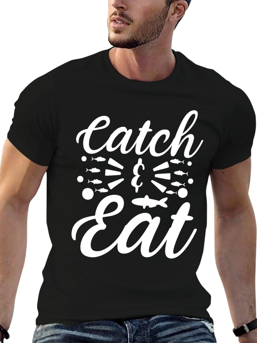 Catch & Eat Graphic T-Shirt - Fishing Lover Tee