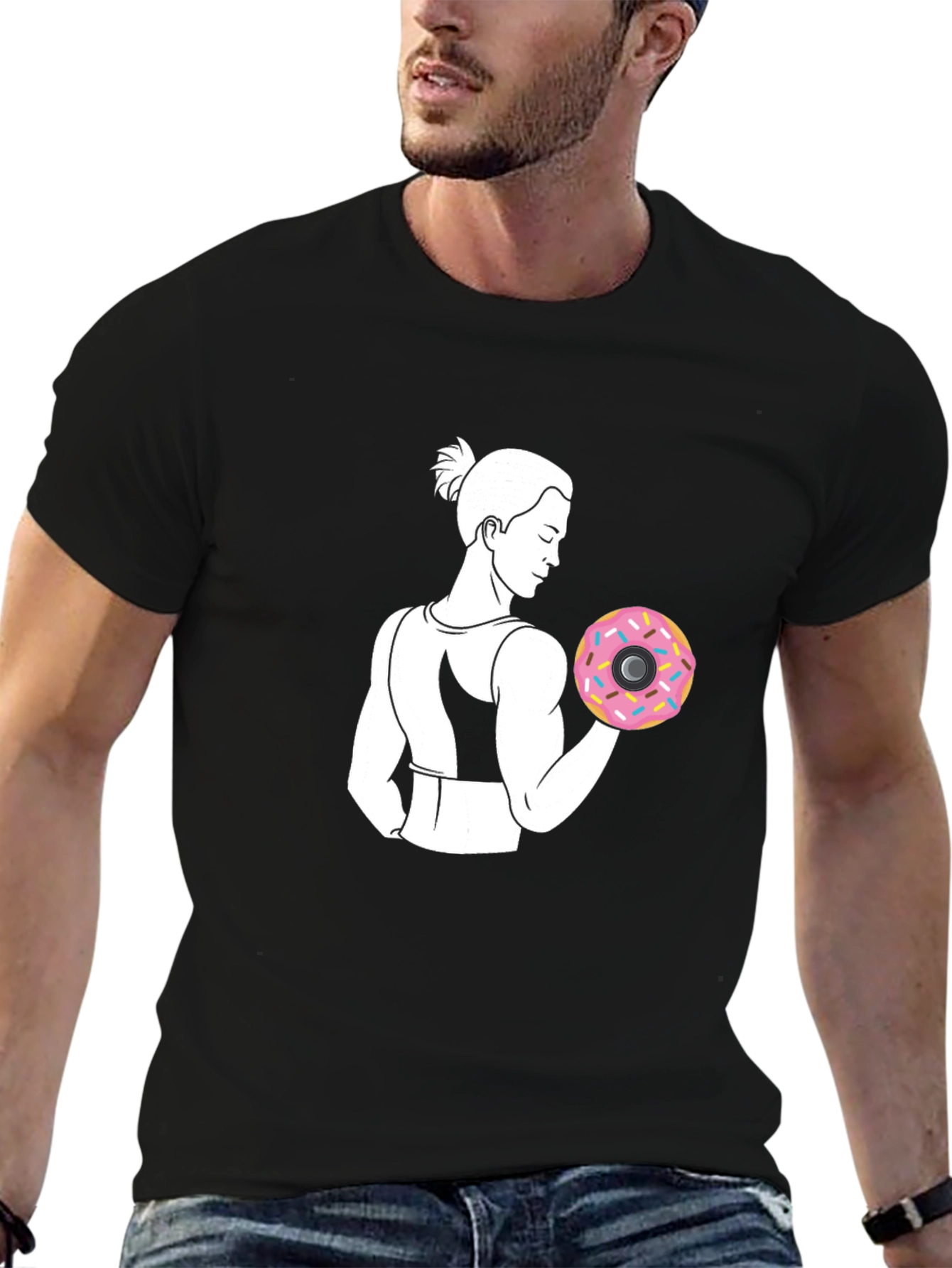 Donut Weightlifting Black T-Shirt