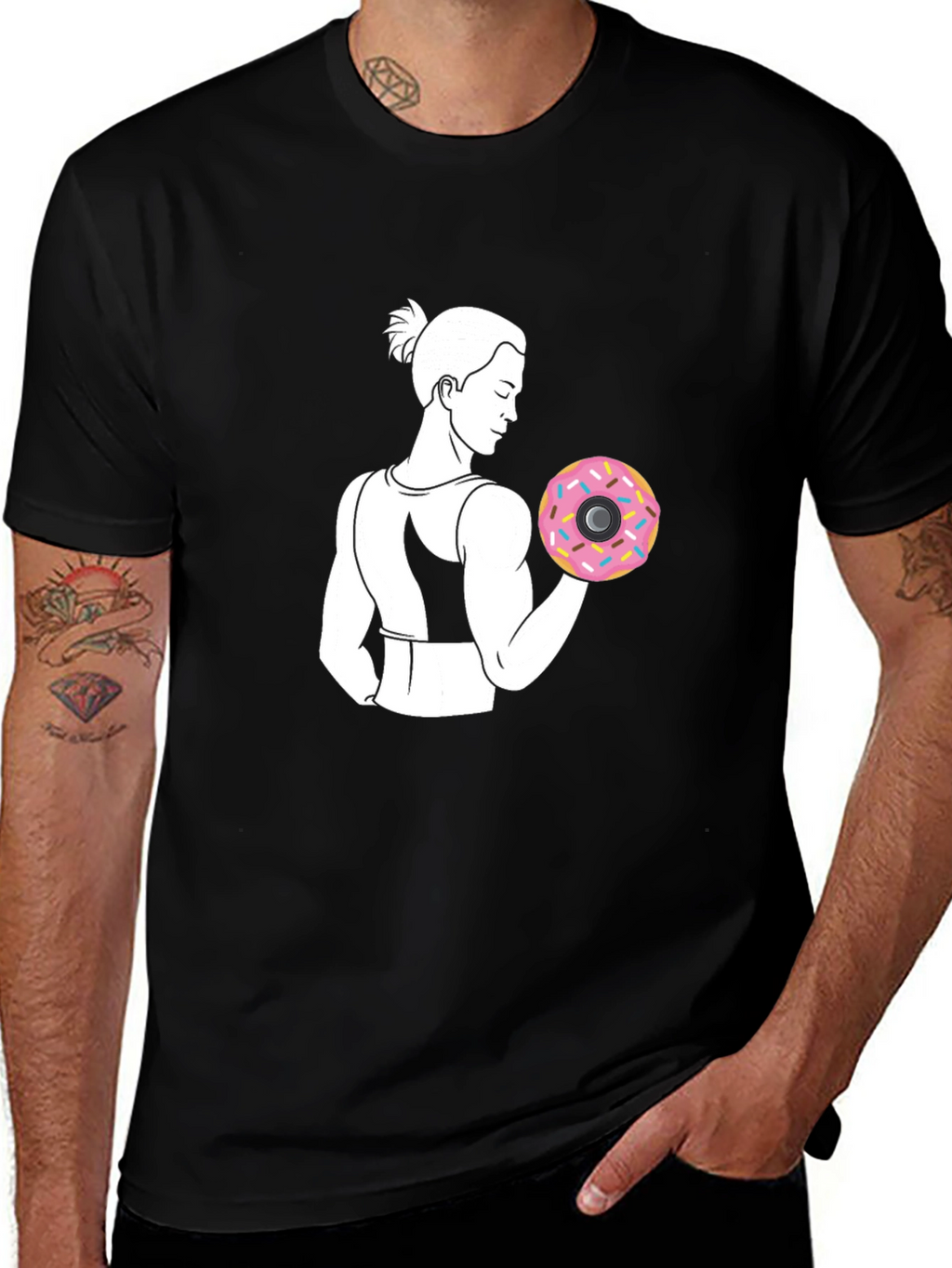 Donut Weightlifting Black T-Shirt